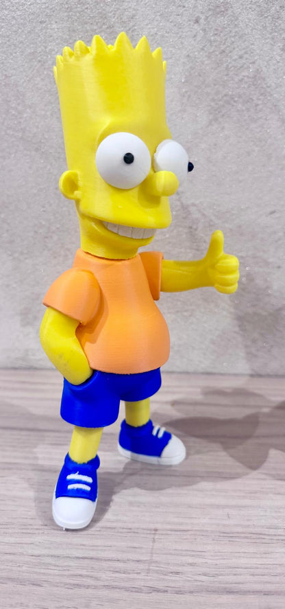 Figurine style Bart imprimée en 3D – vue détaillée