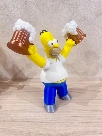 Figurine style Homer imprimée en 3D – vue détaillée