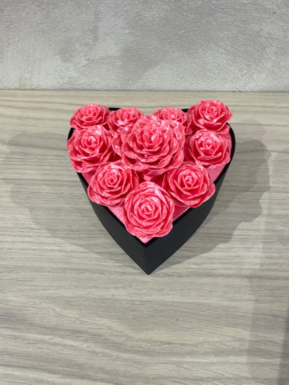 Coffret cœur décoratif avec roses (impression 3D)