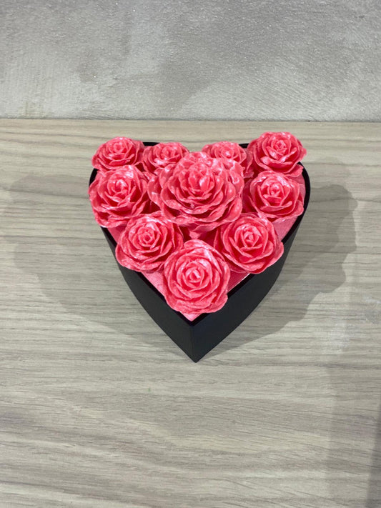 Coffret cœur décoratif avec roses (impression 3D)
