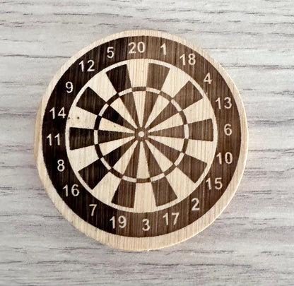 🍺 Wooden Magnetic Bottle Opener – Dart Board
