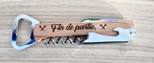 Tire-bouchon sommelier en bois personnalisé – Thème apéro & fléchettes