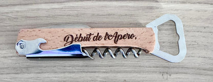 Tire-bouchon sommelier en bois personnalisé – Thème apéro & fléchettes