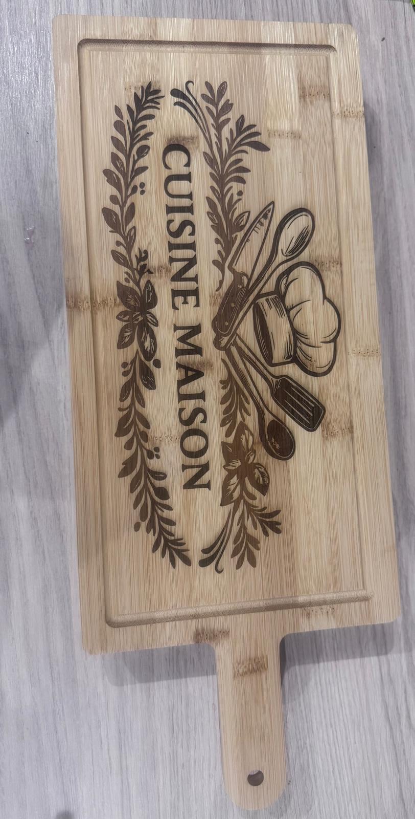 🧀🍞 Planche apéro / planche à découper en bambou gravée