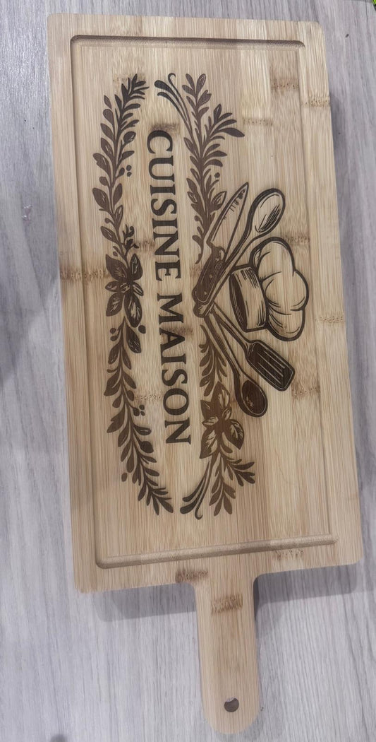 🧀🍞 Planche apéro / planche à découper en bambou gravée