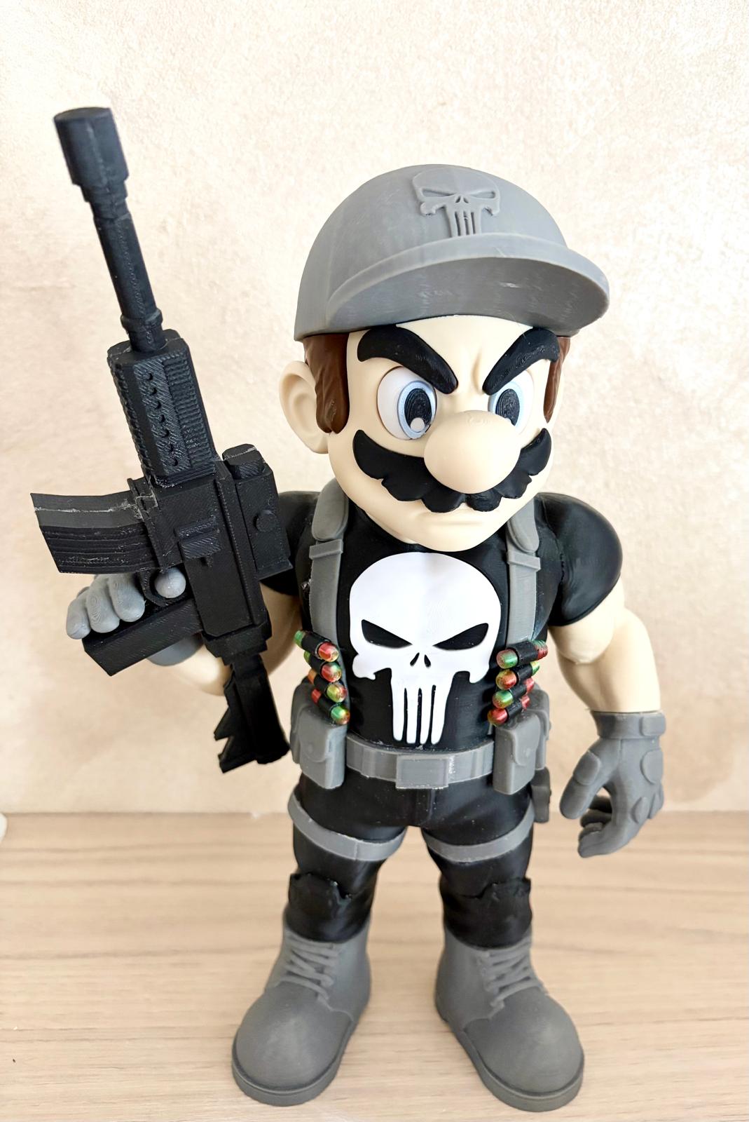 Mario Punisher Figurine – 3D Print 🍄💀🔥
