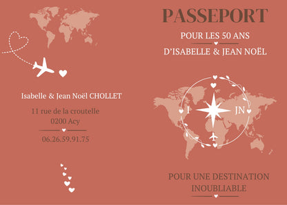 Faire part passeport A5 RECTO/VERSO