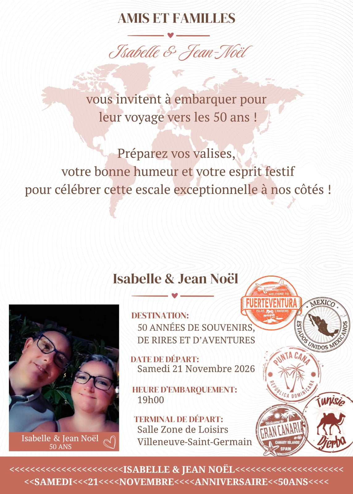 Faire part passeport A5 RECTO/VERSO
