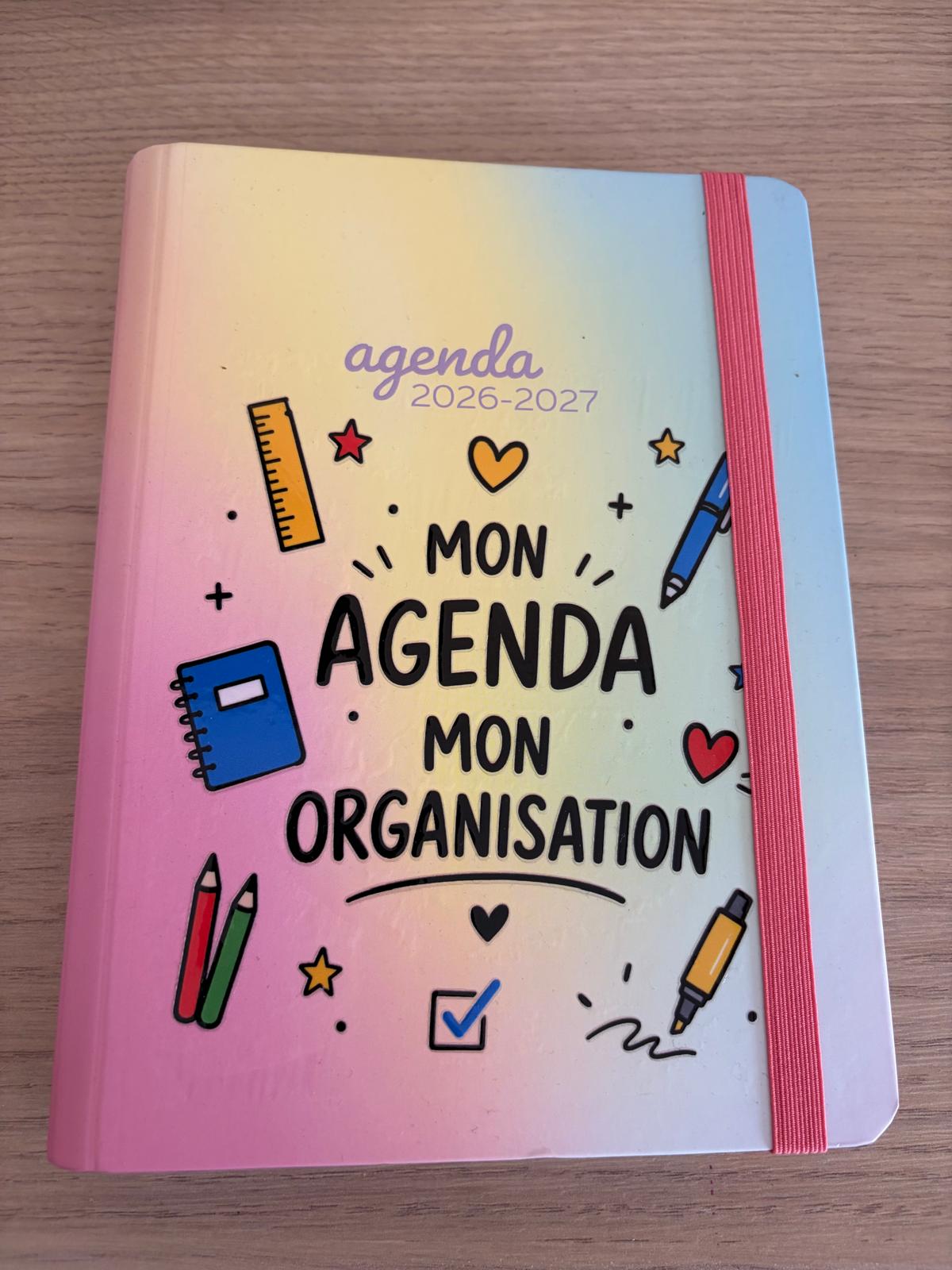 Agenda scolaire 2026-2027 « Mon agenda, mon organisation »