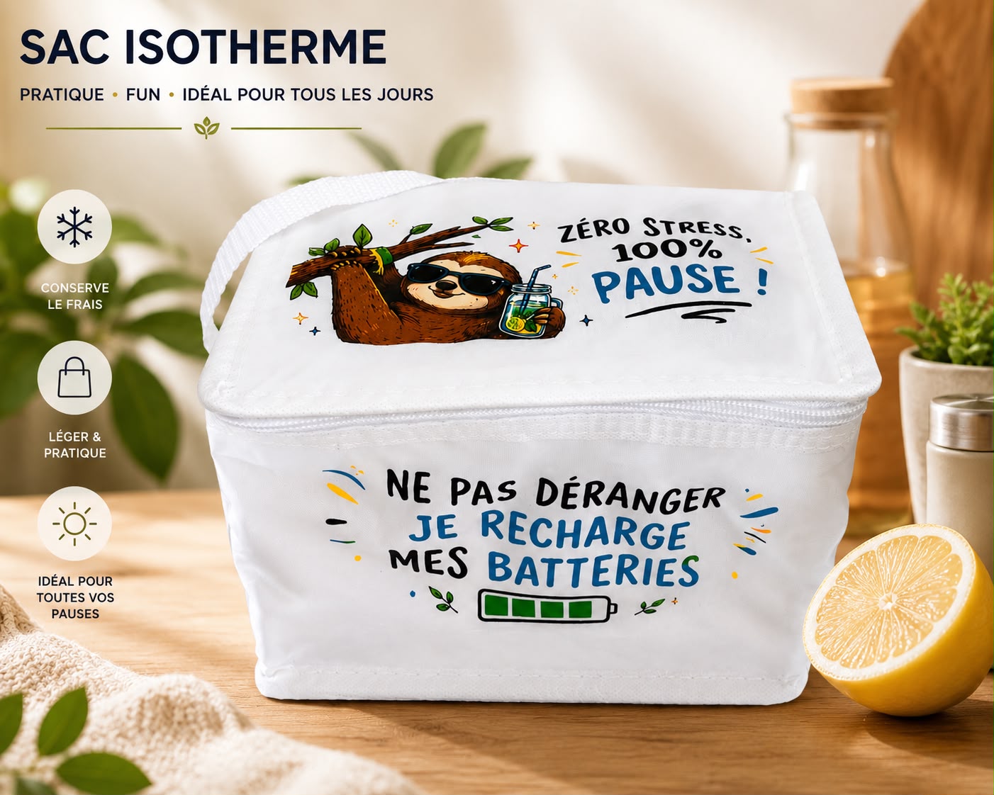 Sac isotherme personnalisé – Compact, pratique et original (3 L)
