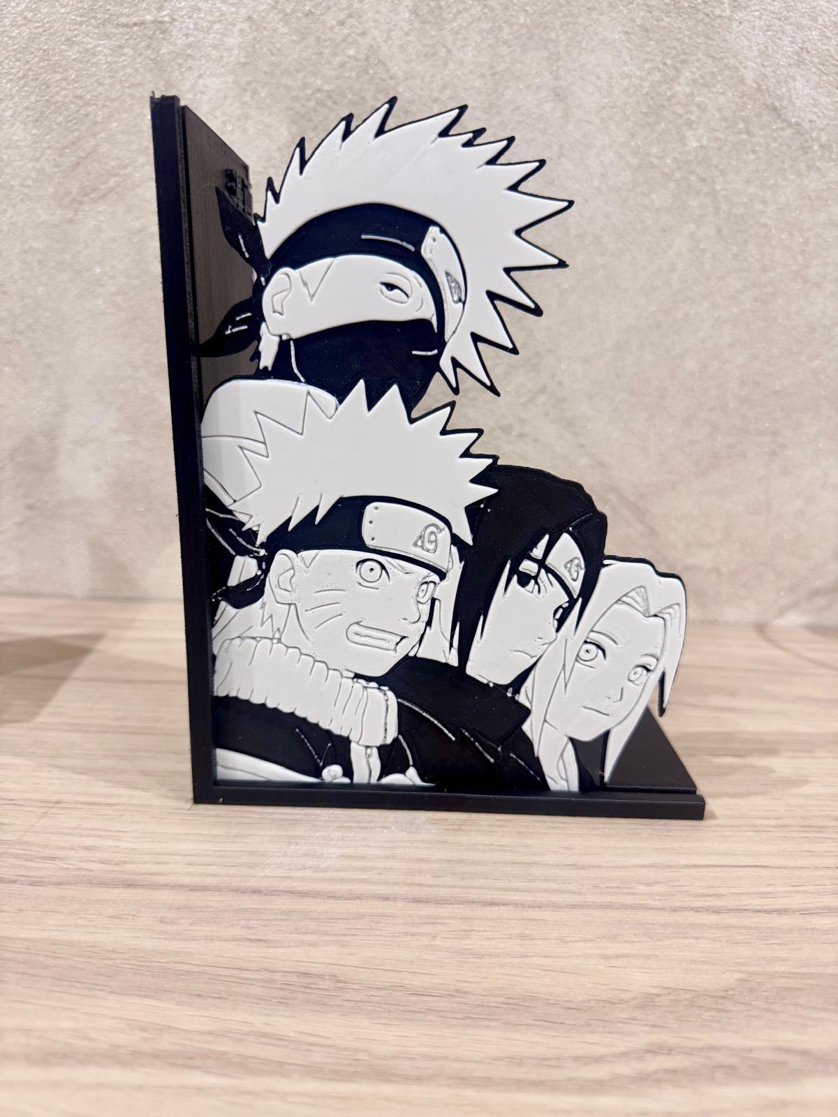 Serre-livres Naruto – Équipe 7 (Kakashi, Naruto, Sasuke, Sakura)