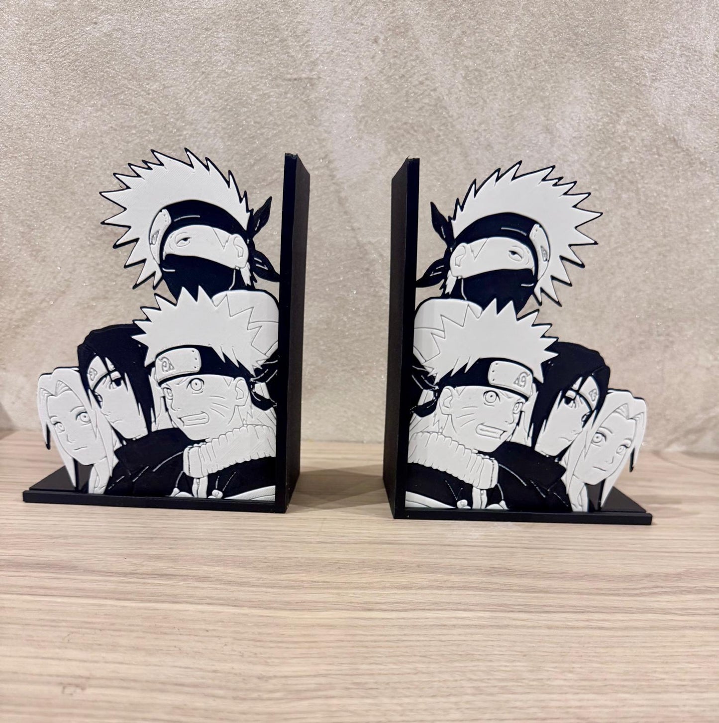 Serre-livres Naruto – Équipe 7 (Kakashi, Naruto, Sasuke, Sakura)