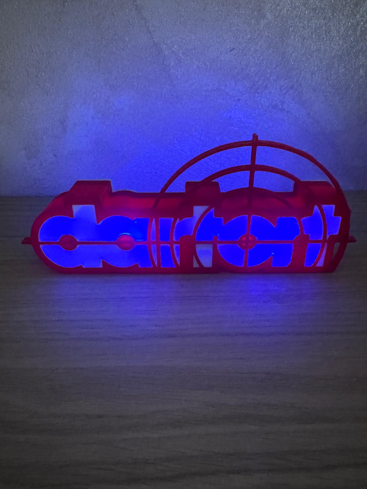 Lampe LED porte-fléchettes imprimée en 3D