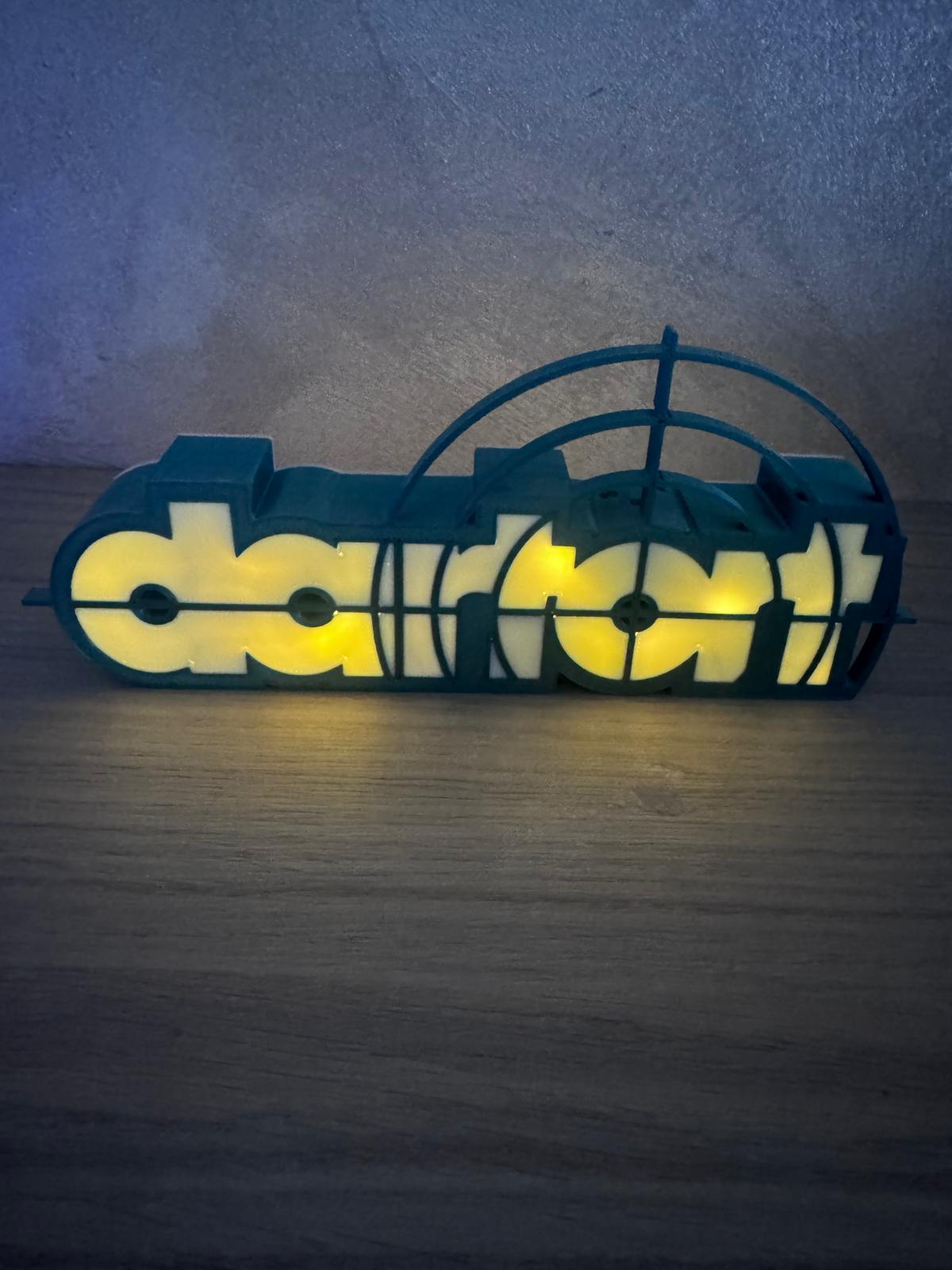 Lampe LED porte-fléchettes imprimée en 3D