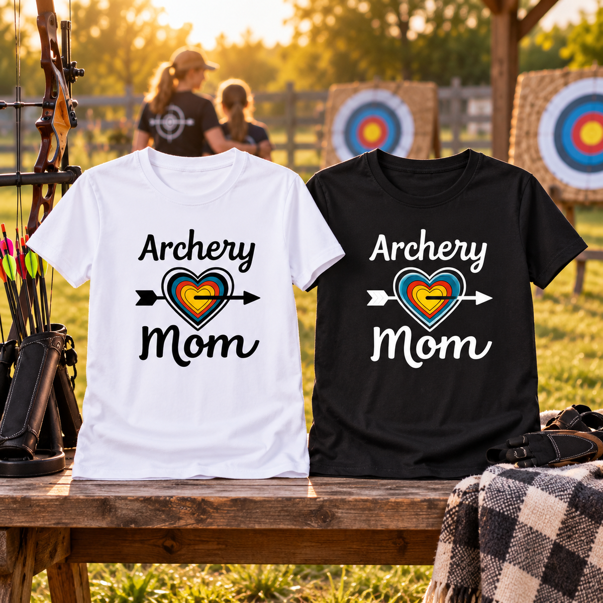 T-shirt Archery Mom cœur cible – présentation