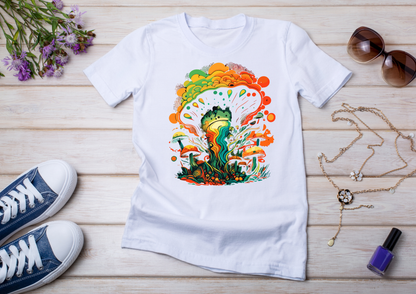T-shirt Psychedelic Design personnalisé – 100 motifs au choix – Noir ou Blanc