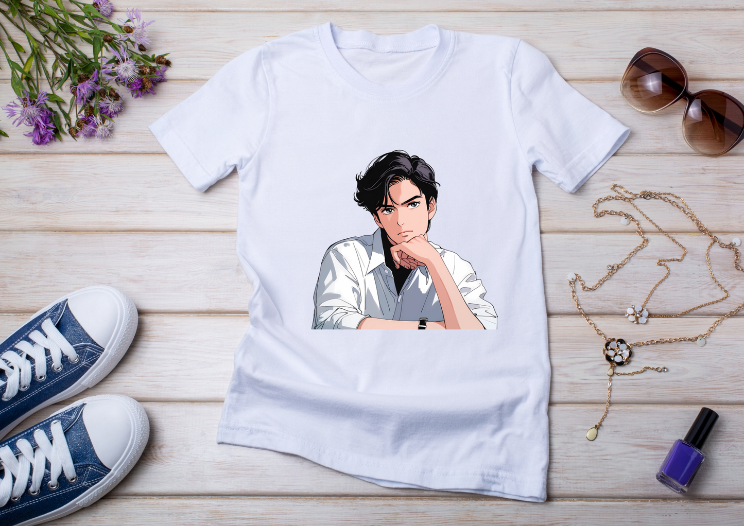 T-shirt Retro Anime Nostalgia – 61 modèles au choix – Noir ou Blanc