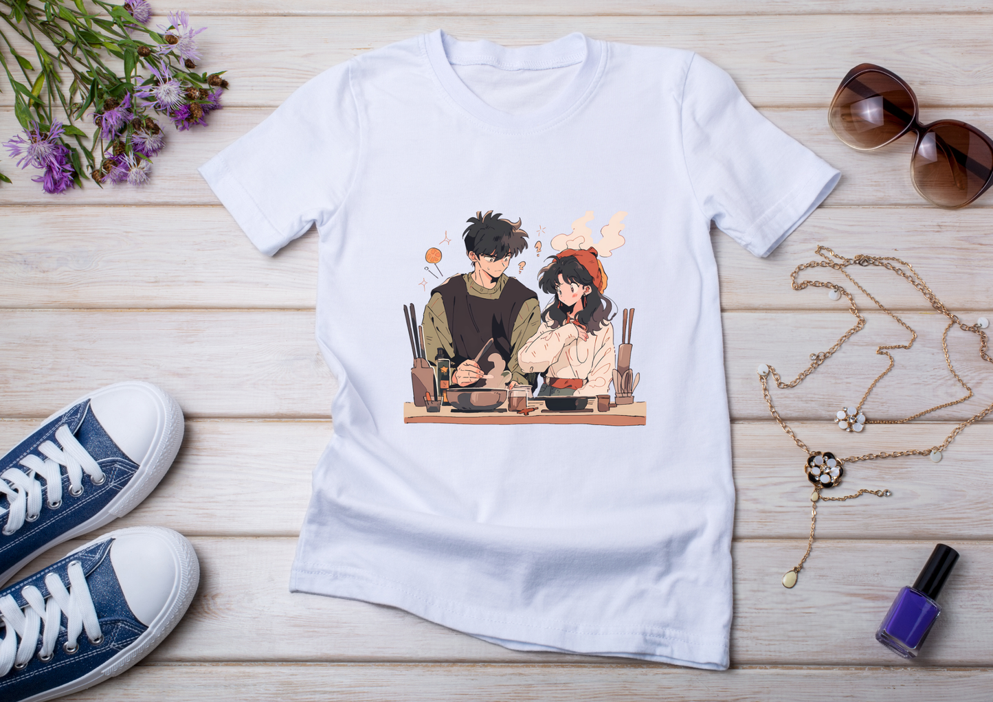 T-shirt Retro Anime Nostalgia – 61 modèles au choix – Noir ou Blanc