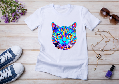 T-shirt Psychedelic Design personnalisé – 100 motifs au choix – Noir ou Blanc