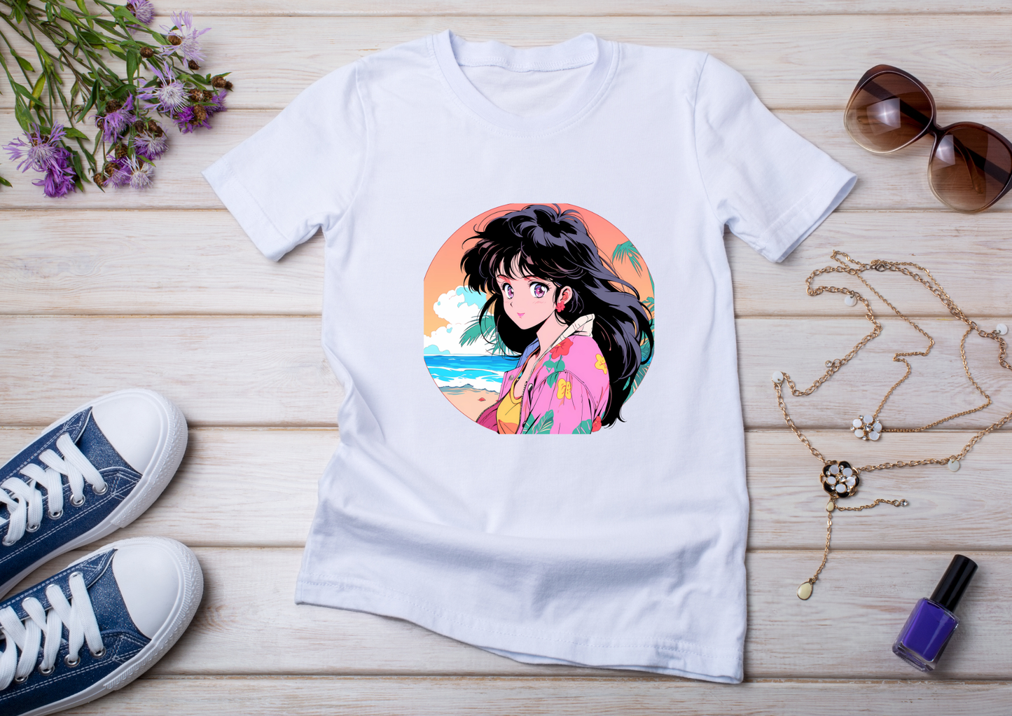 T-shirt Retro Anime Nostalgia – 61 modèles au choix – Noir ou Blanc