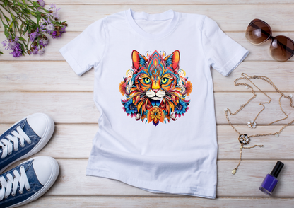 T-shirt Psychedelic Design personnalisé – 100 motifs au choix – Noir ou Blanc