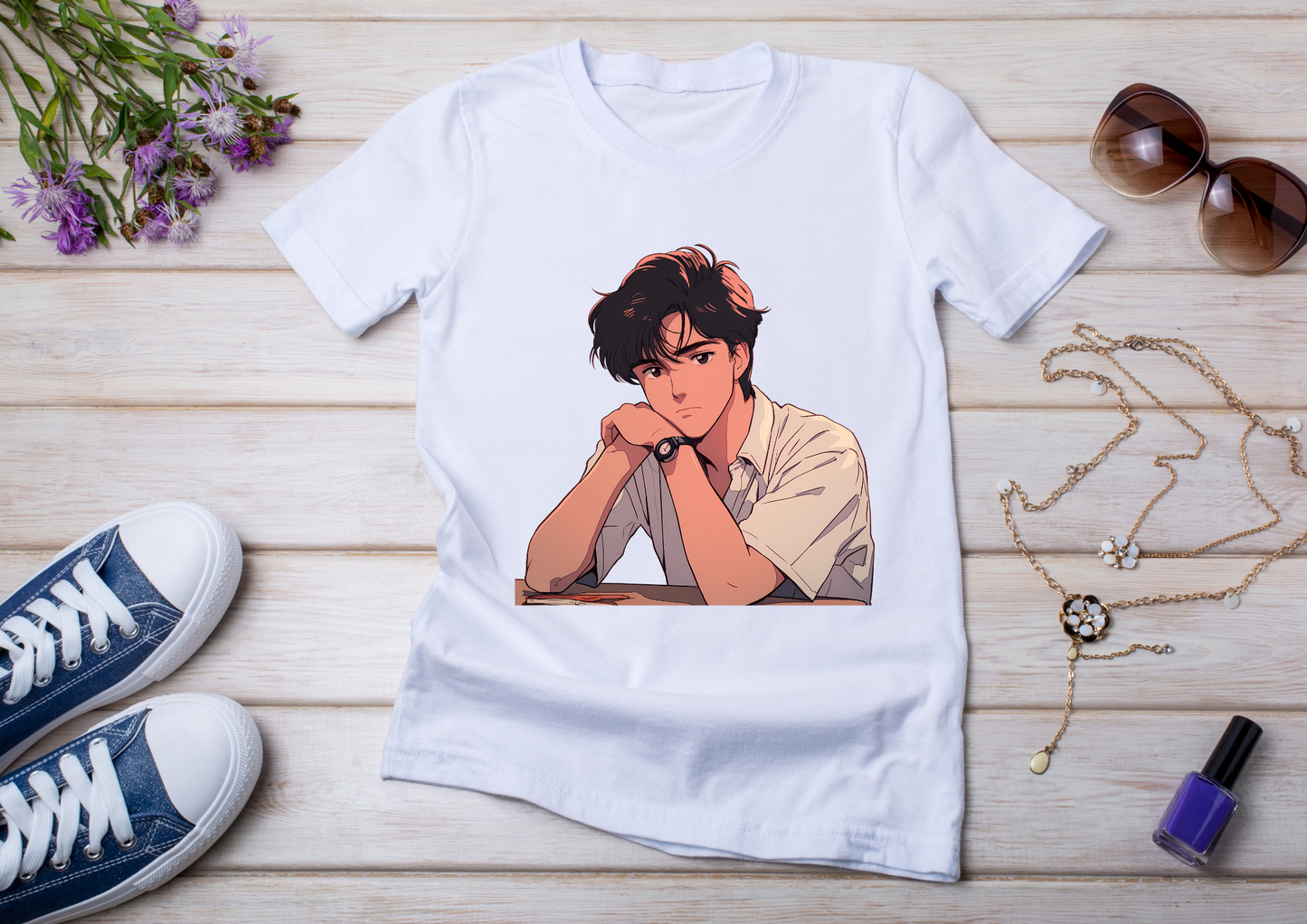 T-shirt Retro Anime Nostalgia – 61 modèles au choix – Noir ou Blanc