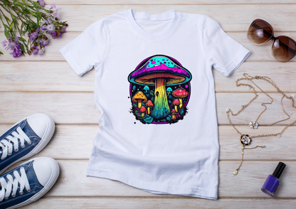 T-shirt Psychedelic Design personnalisé – 100 motifs au choix – Noir ou Blanc