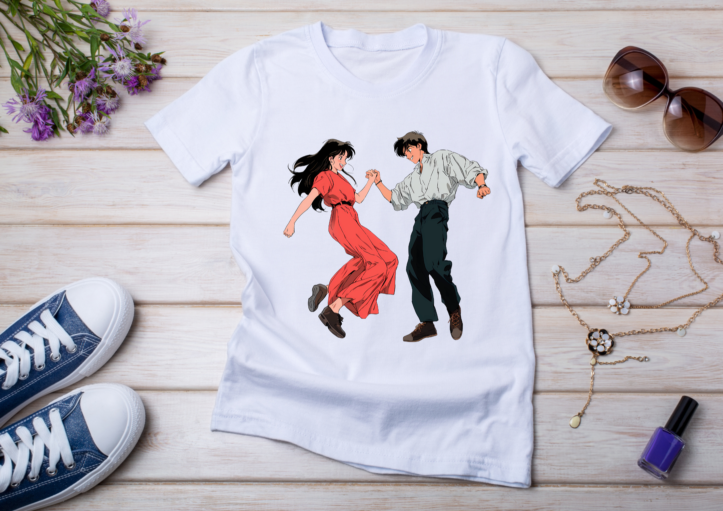 T-shirt Retro Anime Nostalgia – 61 modèles au choix – Noir ou Blanc