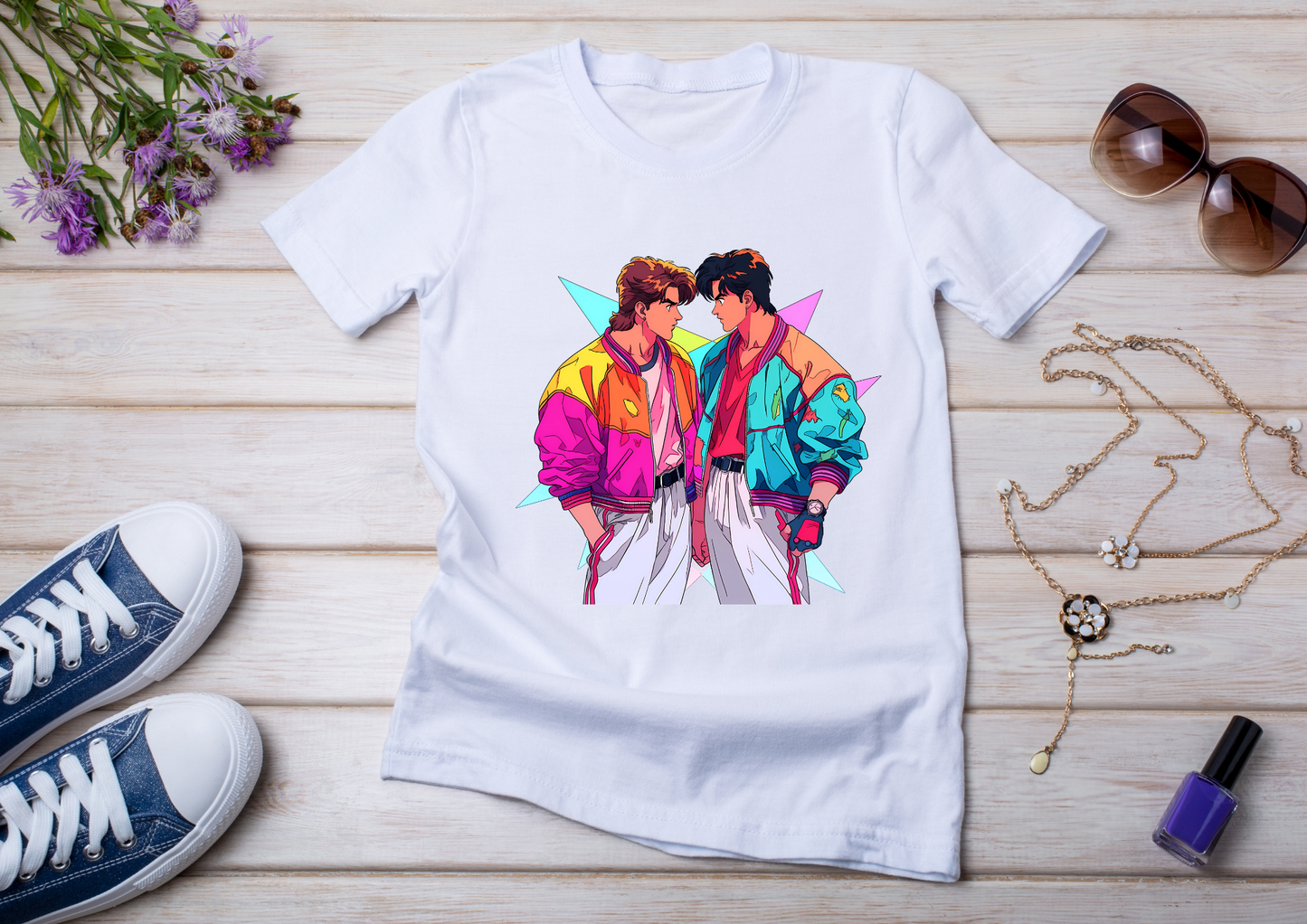 T-shirt Retro Anime Nostalgia – 61 modèles au choix – Noir ou Blanc