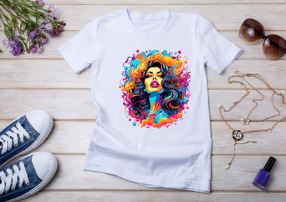 T-shirt Psychedelic Design personnalisé – 100 motifs au choix – Noir ou Blanc
