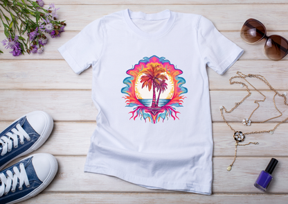 T-shirt Psychedelic Design personnalisé – 100 motifs au choix – Noir ou Blanc
