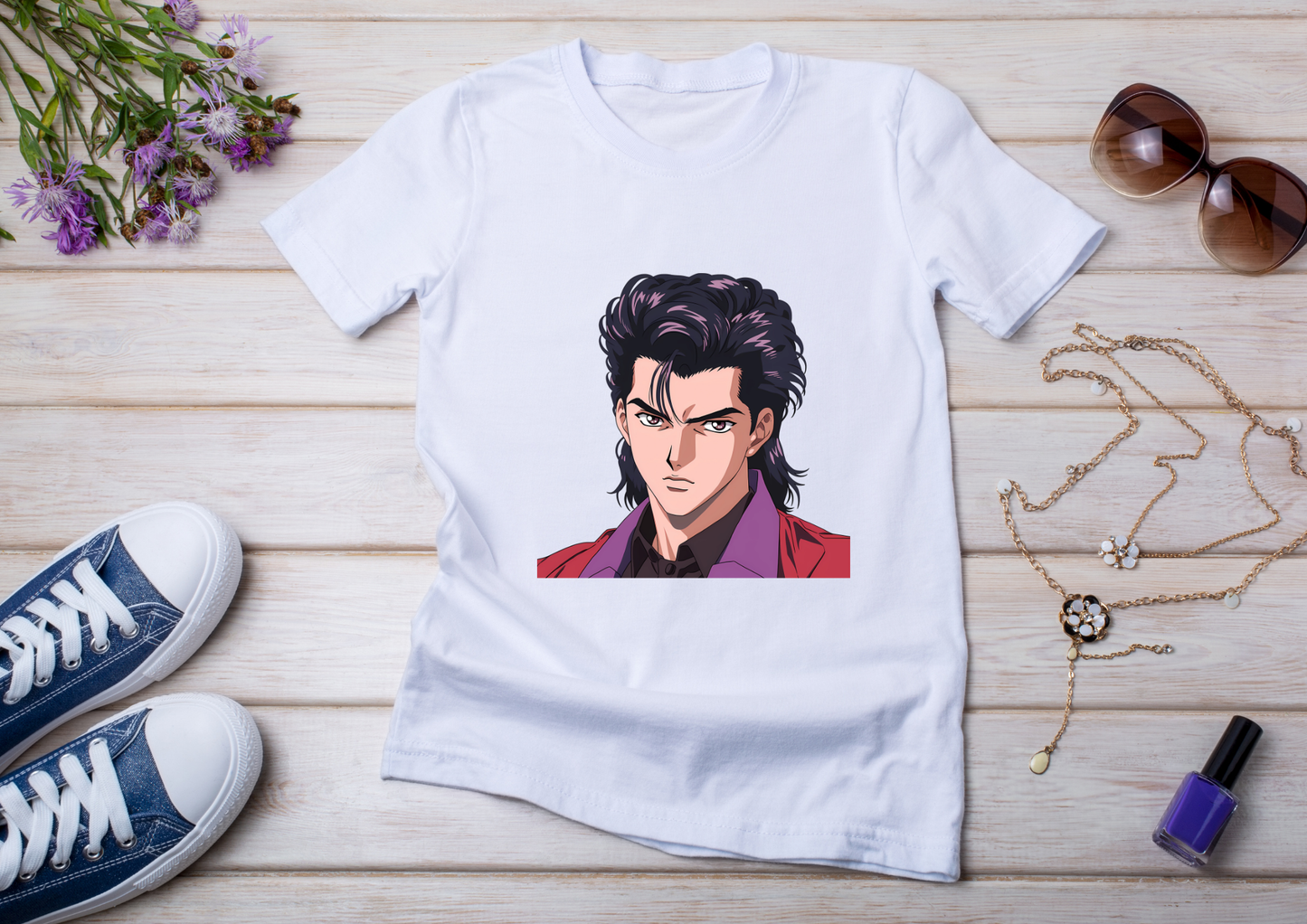 T-shirt Retro Anime Nostalgia – 61 modèles au choix – Noir ou Blanc
