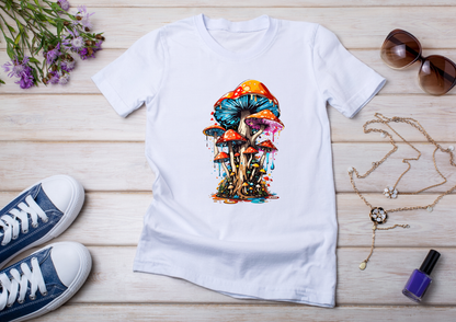 T-shirt Psychedelic Design personnalisé – 100 motifs au choix – Noir ou Blanc