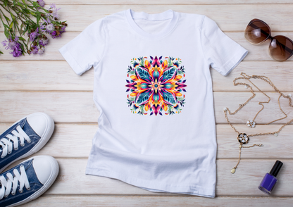 T-shirt Psychedelic Design personnalisé – 100 motifs au choix – Noir ou Blanc