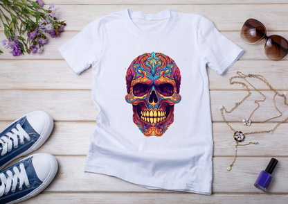 T-shirt Psychedelic Design personnalisé – 100 motifs au choix – Noir ou Blanc