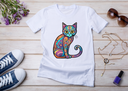 T-shirt Psychedelic Design personnalisé – 100 motifs au choix – Noir ou Blanc