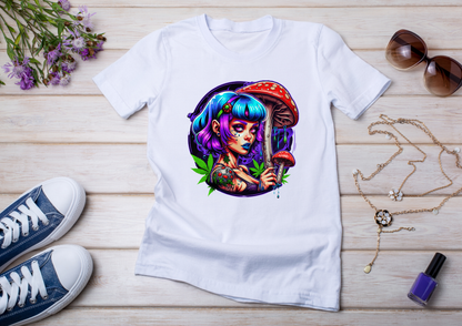 T-shirt Psychedelic Design personnalisé – 100 motifs au choix – Noir ou Blanc