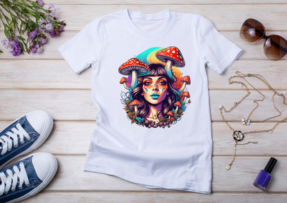 T-shirt Psychedelic Design personnalisé – 100 motifs au choix – Noir ou Blanc