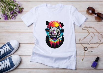 T-shirt Psychedelic Design personnalisé – 100 motifs au choix – Noir ou Blanc