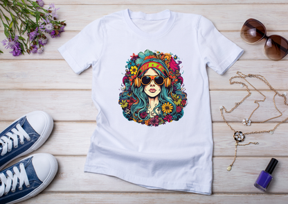 T-shirt Psychedelic Design personnalisé – 100 motifs au choix – Noir ou Blanc