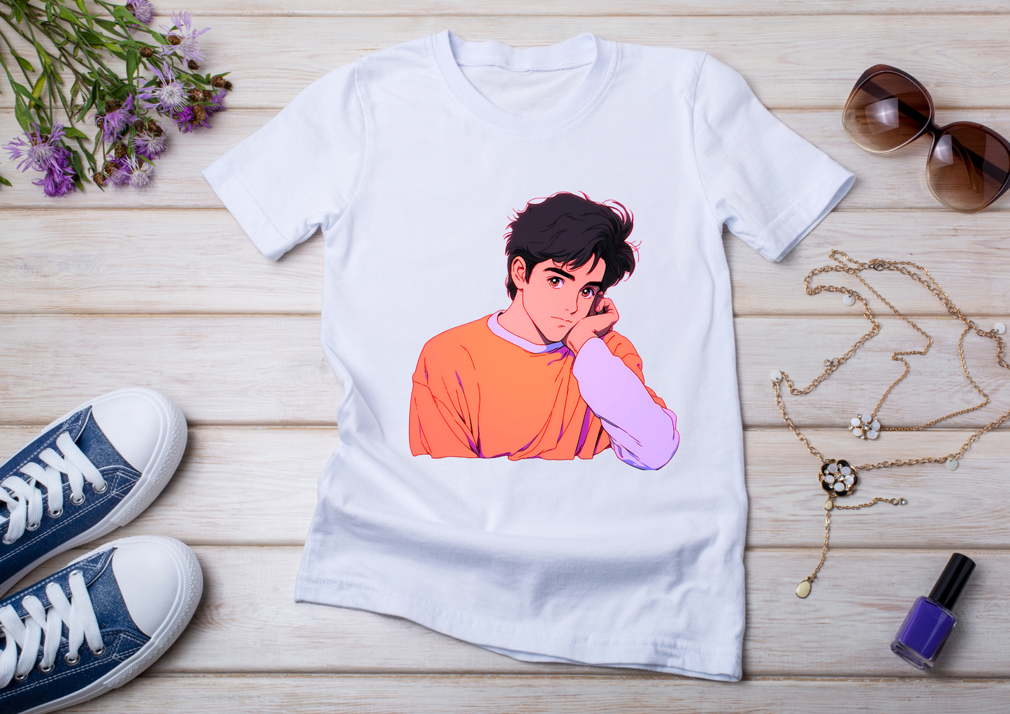 T-shirt Retro Anime Nostalgia – 61 modèles au choix – Noir ou Blanc