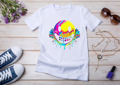T-shirt Psychedelic Design personnalisé – 100 motifs au choix – Noir ou Blanc
