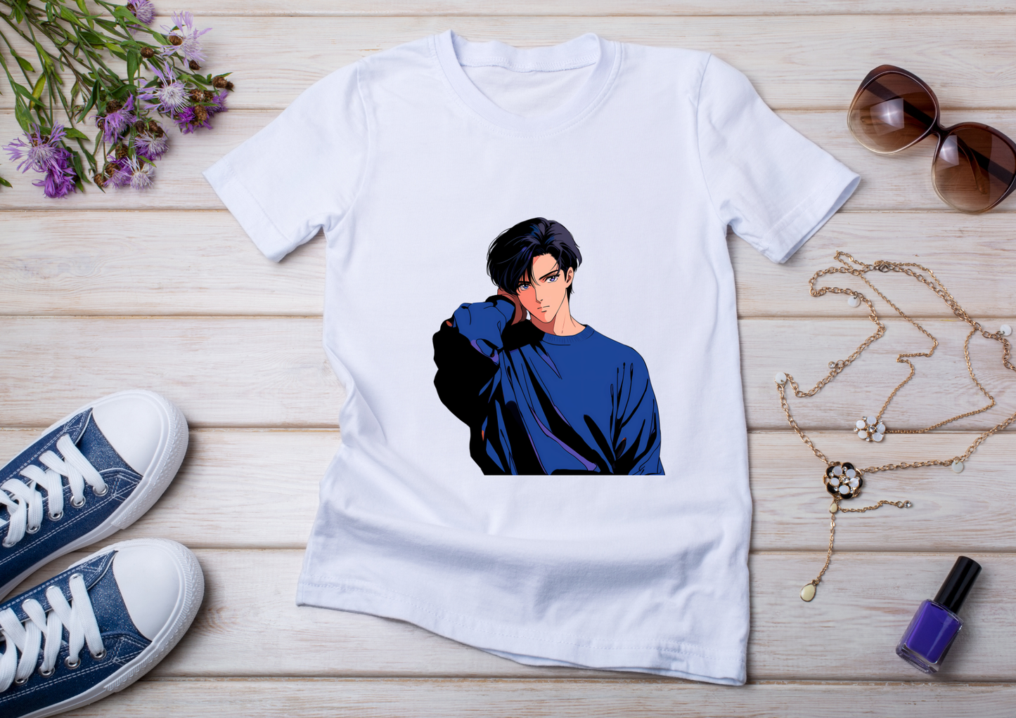 T-shirt Retro Anime Nostalgia – 61 modèles au choix – Noir ou Blanc