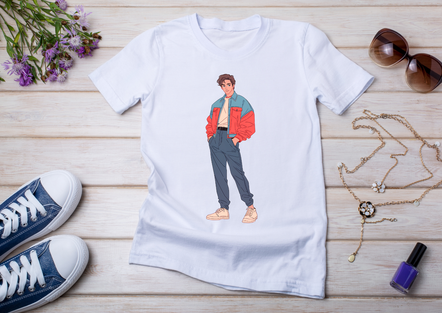 T-shirt Retro Anime Nostalgia – 61 modèles au choix – Noir ou Blanc