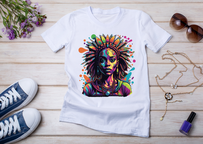 T-shirt Psychedelic Design personnalisé – 100 motifs au choix – Noir ou Blanc