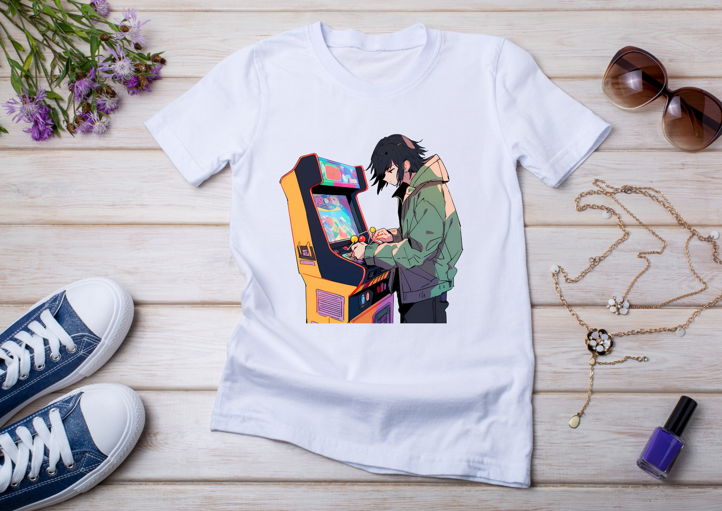T-shirt Retro Anime Nostalgia – 61 modèles au choix – Noir ou Blanc