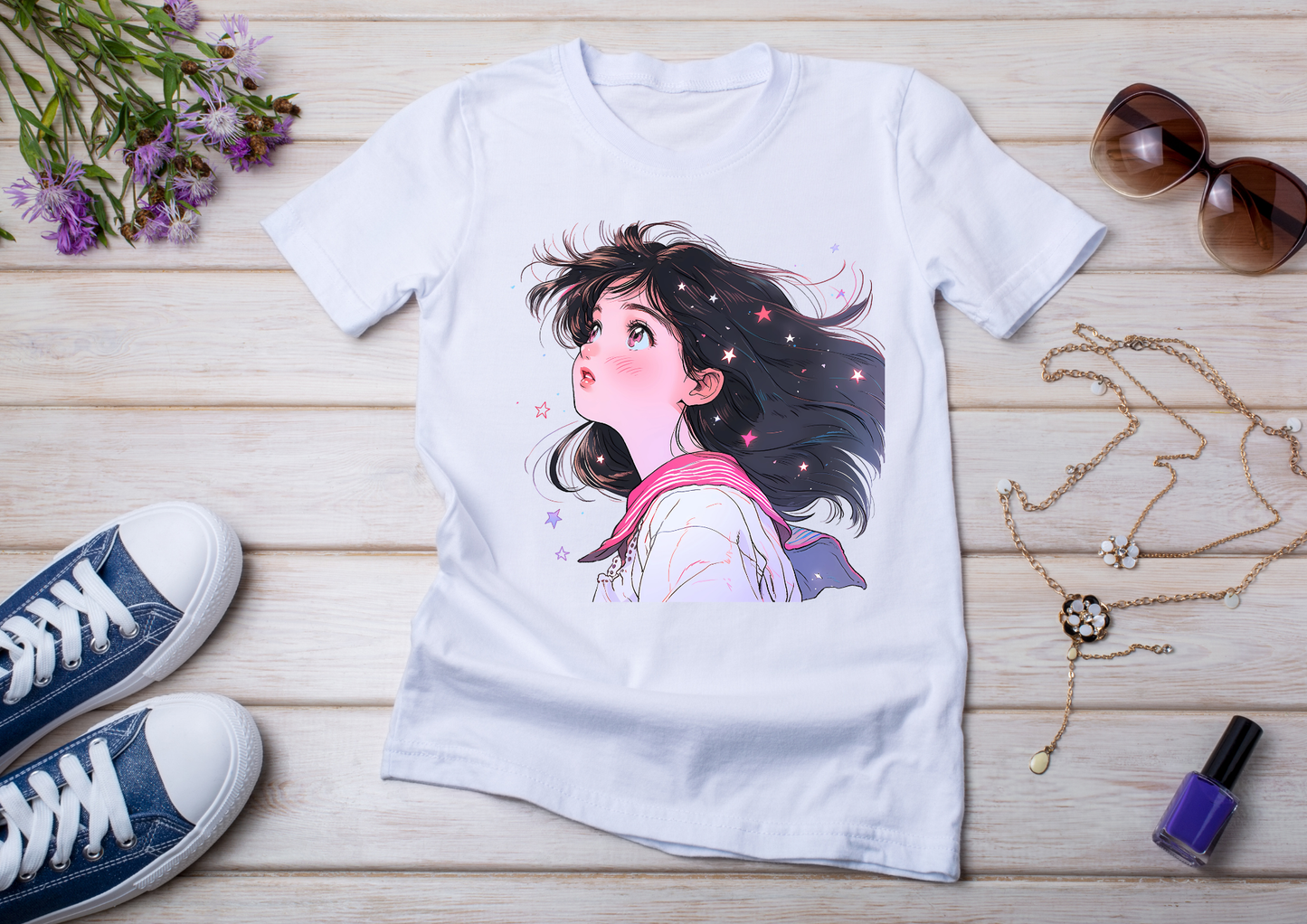 T-shirt Retro Anime Nostalgia – 61 modèles au choix – Noir ou Blanc