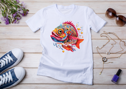 T-shirt Psychedelic Design personnalisé – 100 motifs au choix – Noir ou Blanc