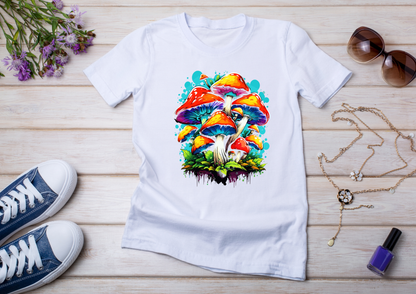 T-shirt Psychedelic Design personnalisé – 100 motifs au choix – Noir ou Blanc