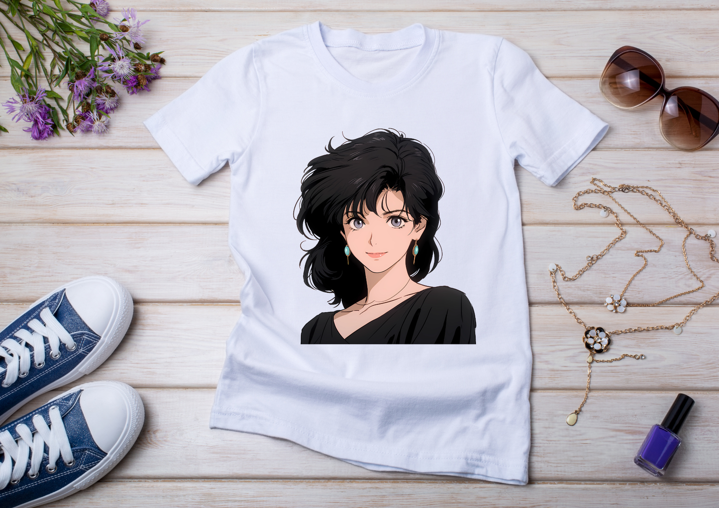 T-shirt Retro Anime Nostalgia – 61 modèles au choix – Noir ou Blanc